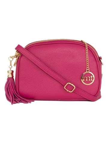 Mia Tomazzi Skórzana torebka "Marghera" w kolorze różowym - 26 x 20 x 8 cm