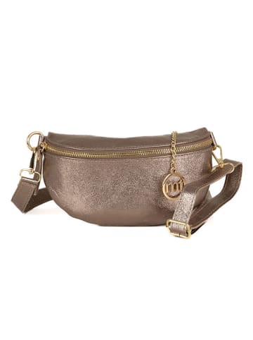 Mia Tomazzi Leder-Brustbeutel "Perugino" in Bronze - (B)23 x (H)13 x (T)2 cm