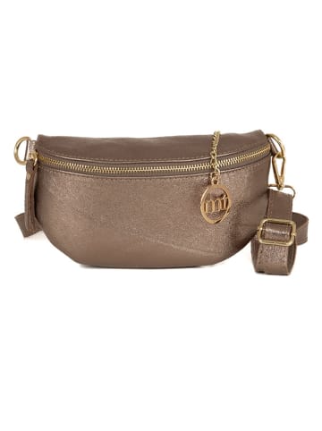 Mia Tomazzi Leder-Brustbeutel "Perugino" in Gold - (B)23 x (H)13 x (T)2 cm