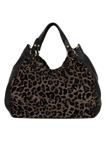 Lucca Baldi Leder-Henkeltasche in Schwarz - (B)34 x (H)27 x (T)8 cm