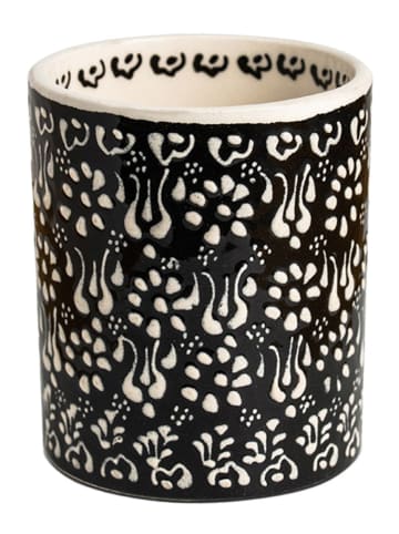 Ottoman Zahnputzbecher "Night" in Schwarz - (H)9,5 x Ø 8 cm