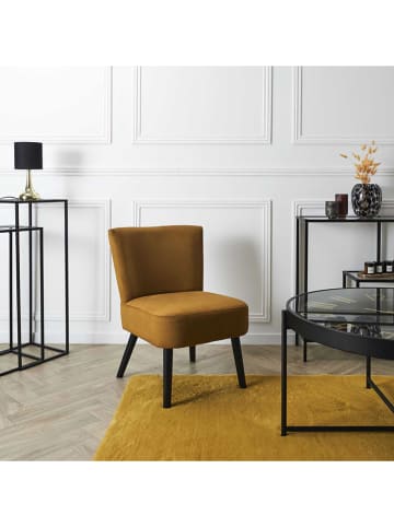 Rétro Chic Fotel w kolorze musztardowym - 55 x 76 x 63 cm
