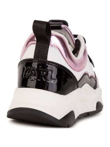 Karl Lagerfeld Kids Sneakersy w kolorze biało-jasnoróżowo-czarnym