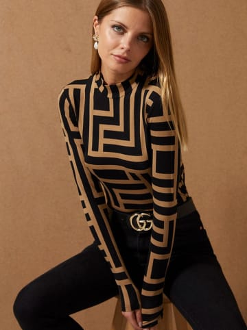 Cool and sexy Longsleeve zwart/lichtbruin