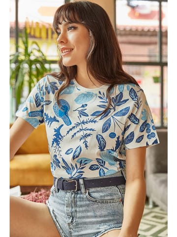 Olalook Shirt crème/blauw