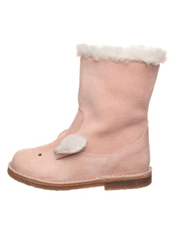 kmins Leder-Winterboots in Rosa