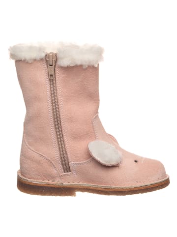 kmins Leder-Winterboots in Rosa