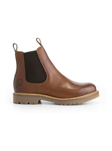 TRAVELIN' Leder-Chelsea-Boots "Randers" in Hellbraun