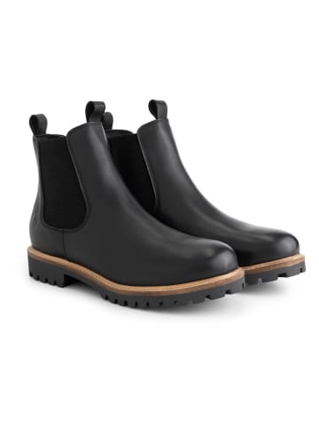 TRAVELIN' Leder-Chelsea-Boots "Randers" in Schwarz