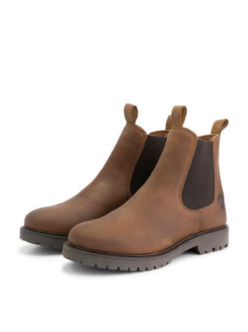 TRAVELIN' Leren chelseaboots "Rodhus" bruin