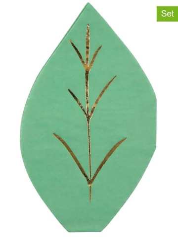 Meri Meri 16-delige set: servetten "Leaves" groen