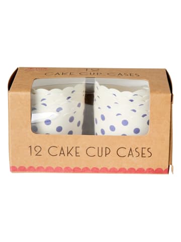 Rice 2-delige set: muffinvormpjes "Dots & hearts" wit - 2x 12 stuks