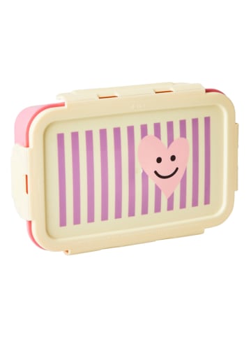 Rice Lunchbox "Happy Heart" in Creme/ Rosa - (B)21 x (H)7,5 x (T)14 cm