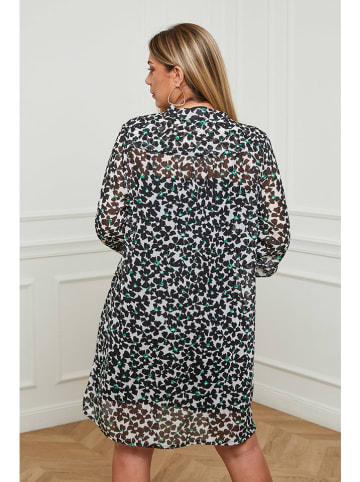 Plus Size Company Kleid "Agone" in Schwarz/ Weiß