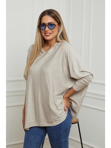 Plus Size Company Bluza "Caliss" w kolorze beżowym