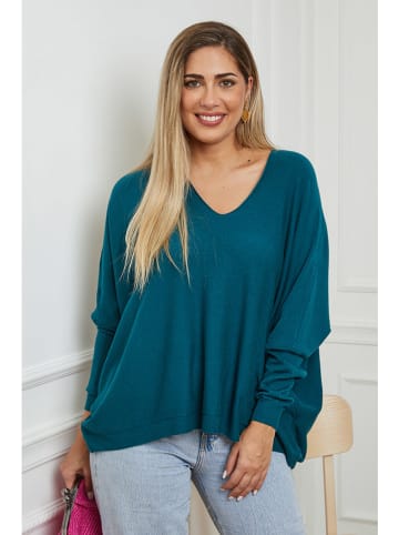 Plus Size Company Sweter "Cora" w kolorze morskim
