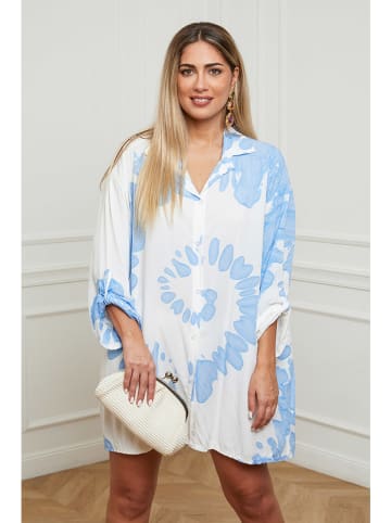 Plus Size Company Sukienka "Elis" w kolorze błękitno-białym