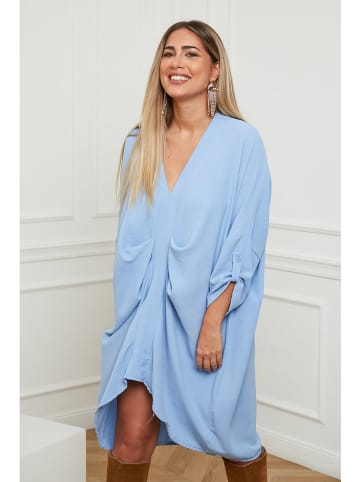 Plus Size Company Sukienka "Fanta" w kolorze błękitnym