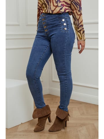 Plus Size Company Spijkerbroek "Fiona" - skinny fit - blauw