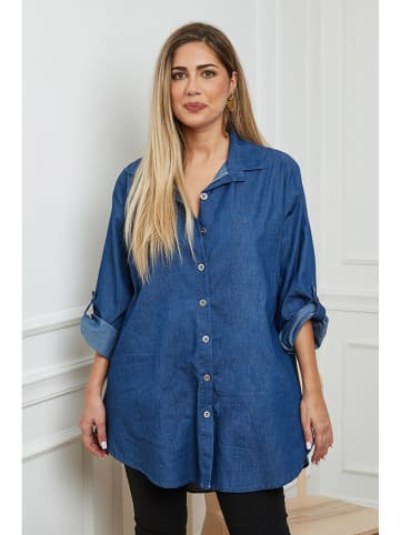 Plus Size Company Koszula dżinsowa "Hobbs" w kolorze niebieskim