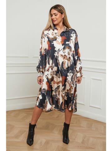 Plus Size Company Kleid "Insta" in Schwarz/ Creme