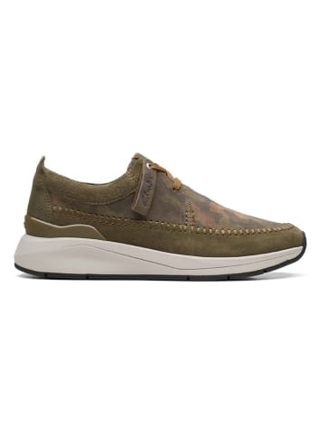 Clarks Skórzane sneakersy w kolorze khaki