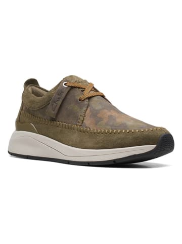 Clarks Skórzane sneakersy w kolorze khaki