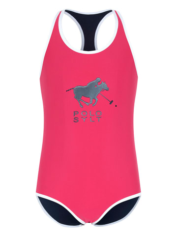 Polo Sylt Badeanzug in Pink/ Weiß/ Dunkelblau