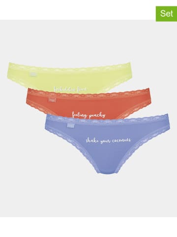 Sloggi 3-delige set: slips geel/rood/paars