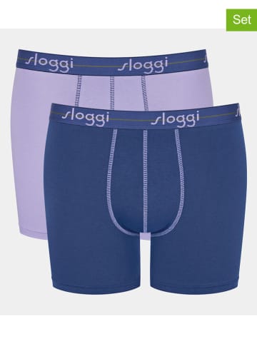 Sloggi 2-delige set: boxershorts blauw/paars