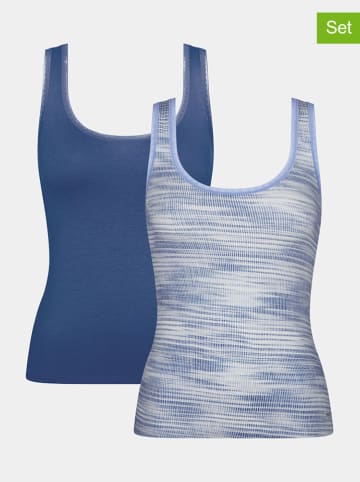 Sloggi 2er-Set: Tops in Hellblau/ Blau