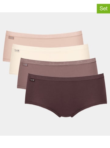 Sloggi 4-delige set: hipsters lichtroze/crème/paars