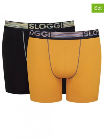 Sloggi 2-delige set: boxershorts zwart/oranje