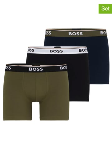 Hugo Boss 3-delige set: boxershorts zwart/kaki/donkerblauw