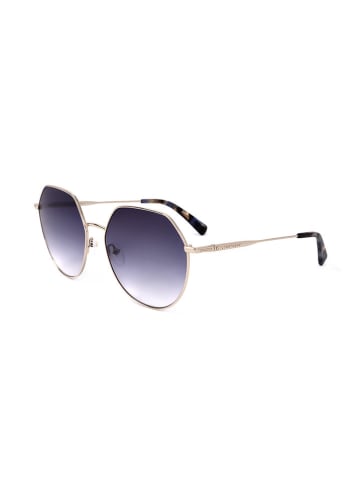 Longchamp Damen-Sonnenbrille in Gold/ Dunkelblau
