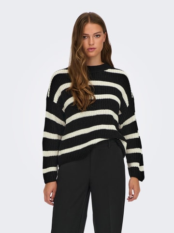 JDY Sweter w kolorze czarno-kremowym