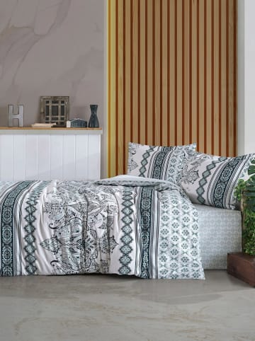 Elizabed Renforcé beddengoedset crème/blauw