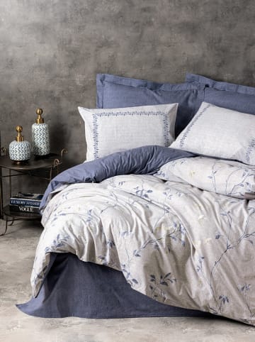 Elizabed Renforcé beddengoedset wit/blauw