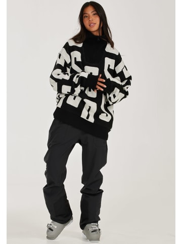 SOS Fleecepullover "Verbier" in Schwarz/ Weiß