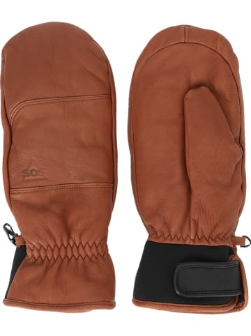 SOS Leder-Fäustlinge "Stoneham" in Hellbraun