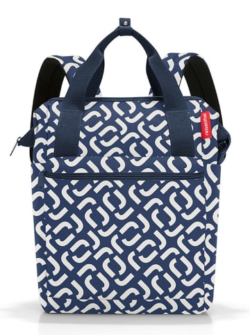 Reisenthel Rucksack "Allrounder R" in Dunkelblau/ Weiß - (B)31 x (H)39 x (T)17 cm