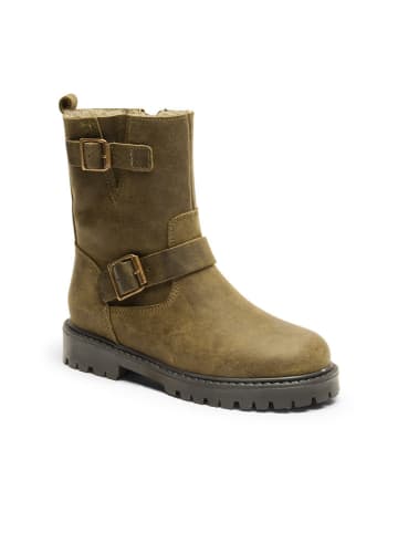 bisgaard Leder-Boots in Khaki