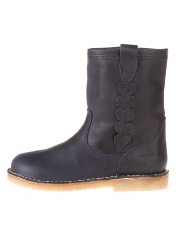 POM POM Leren winterboots donkerblauw