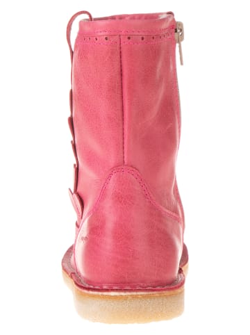 POM POM Leder-Stiefel in Pink