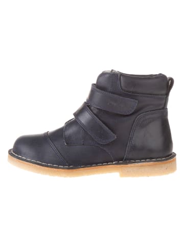 POM POM Leren boots donkerblauw