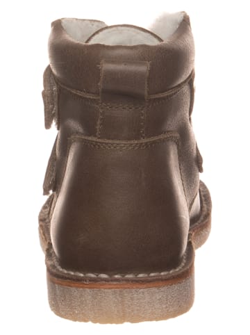 POM POM Leder-Boots in Braun