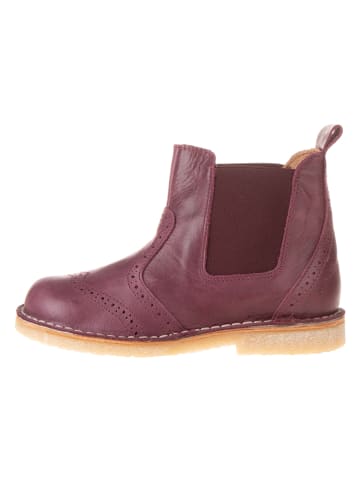 POM POM Leder-Chelsea-Boots in Bordeaux