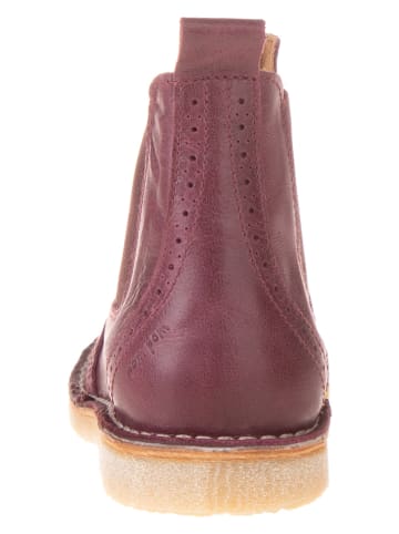 POM POM Leder-Chelsea-Boots in Bordeaux