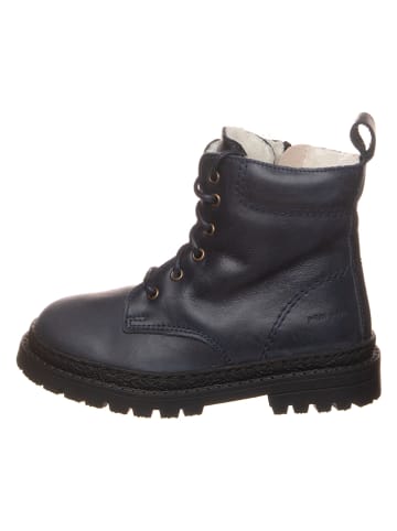 POM POM Leren boots donkerblauw