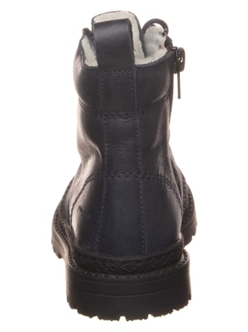 POM POM Leren boots donkerblauw